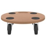 6 db kerek szerelt fa görgős kiskocsi