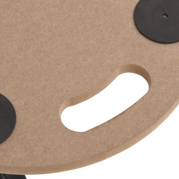 6 db kerek szerelt fa görgős kiskocsi