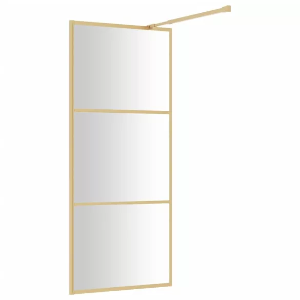 aranyszínű zuhanyfal átlátszó ESG üveggel 90 x 195 cm