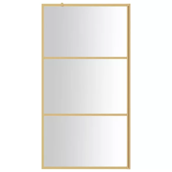 aranyszínű zuhanyfal átlátszó ESG üveggel 100 x 195 cm