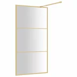 aranyszínű zuhanyfal átlátszó ESG üveggel 100 x 195 cm