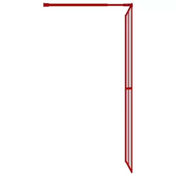 piros zuhanyfal átlátszó ESG üveggel 100 x 195 cm