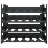 fekete rakásolható polipropilén bortartó állvány 24 palacknak