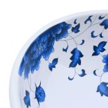 fehér-kék kerámia kerek asztali mosdó Φ41 x 14 cm