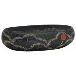 fekete kerámia ovális asztali mosdó 59 x 40 x 15 cm