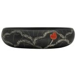 fekete kerámia ovális asztali mosdó 59 x 40 x 15 cm