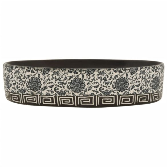 fekete-kék kerámia ovális asztali mosdó 56,5 x 36,5 x 13,5 cm