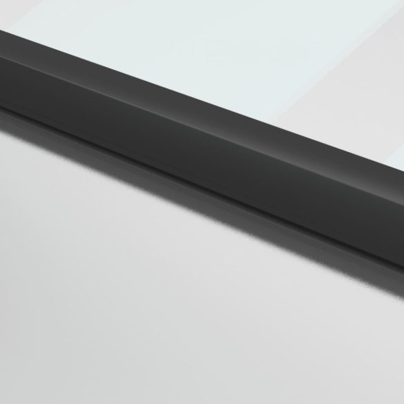 fekete edzett üveg és alumínium vékony beltéri ajtó 93x201,5 cm