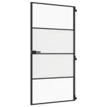 fekete edzett üveg és alumínium beltéri ajtó 102,5x201,5 cm