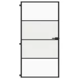 fekete edzett üveg és alumínium beltéri ajtó 102,5x201,5 cm