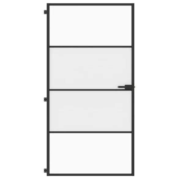 fekete edzett üveg és alumínium beltéri ajtó 102,5x201,5 cm