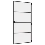 fekete edzett üveg és alumínium beltéri ajtó 102,5x201,5 cm