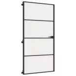 fekete edzett üveg és alumínium beltéri ajtó 102,5x201,5 cm