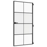 fekete edzett üveg és alumínium beltéri ajtó 102,5x201,5 cm