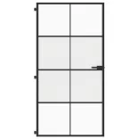 fekete edzett üveg és alumínium beltéri ajtó 102,5x201,5 cm