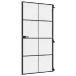 fekete edzett üveg és alumínium beltéri ajtó 102,5x201,5 cm