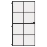 fekete edzett üveg és alumínium beltéri ajtó 102,5x201,5 cm