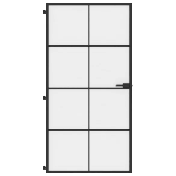 fekete edzett üveg és alumínium beltéri ajtó 102,5x201,5 cm