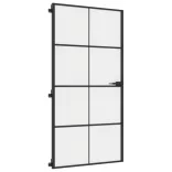fekete edzett üveg és alumínium beltéri ajtó 102,5x201,5 cm