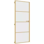 arany edzett üveg és alumínium vékony beltéri ajtó 83x201,5 cm