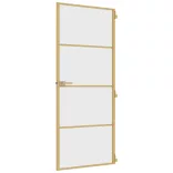 arany edzett üveg és alumínium vékony beltéri ajtó 83x201,5 cm