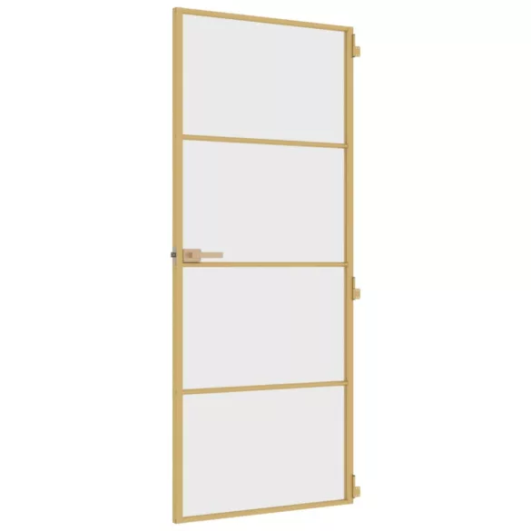 arany edzett üveg és alumínium vékony beltéri ajtó 83x201,5 cm