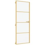 arany edzett üveg és alumínium vékony beltéri ajtó 76x201,5 cm