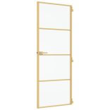 arany edzett üveg és alumínium vékony beltéri ajtó 76x201,5 cm