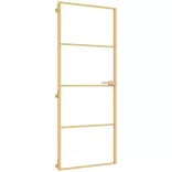 arany edzett üveg és alumínium vékony beltéri ajtó 83x201,5 cm