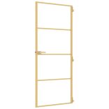 arany edzett üveg és alumínium vékony beltéri ajtó 83x201,5 cm