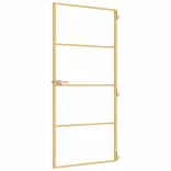 arany edzett üveg és alumínium vékony beltéri ajtó 93x201,5 cm