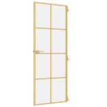 arany edzett üveg és alumínium vékony beltéri ajtó 76x201,5 cm