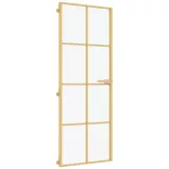 arany edzett üveg és alumínium vékony beltéri ajtó 76x201,5 cm