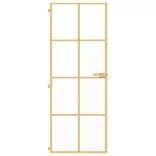 arany edzett üveg és alumínium vékony beltéri ajtó 76x201,5 cm