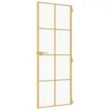 arany edzett üveg és alumínium vékony beltéri ajtó 76x201,5 cm
