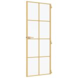 arany edzett üveg és alumínium vékony beltéri ajtó 83x201,5 cm