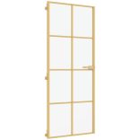 arany edzett üveg és alumínium vékony beltéri ajtó 93x201,5 cm