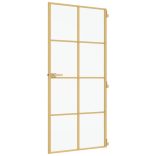 arany edzett üveg és alumínium vékony beltéri ajtó 93x201,5 cm
