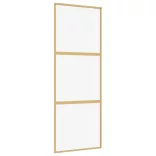aranyszínű átlátszó ESG üveg és alumínium tolóajtó 76 x 205 cm