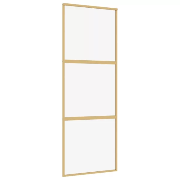 aranyszínű átlátszó ESG üveg és alumínium tolóajtó 76 x 205 cm