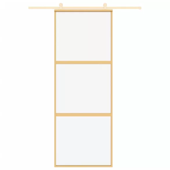 aranyszínű átlátszó ESG üveg és alumínium tolóajtó 76 x 205 cm