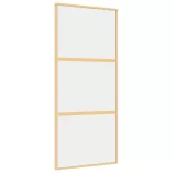 aranyszínű átlátszó ESG üveg és alumínium tolóajtó 90 x 205 cm