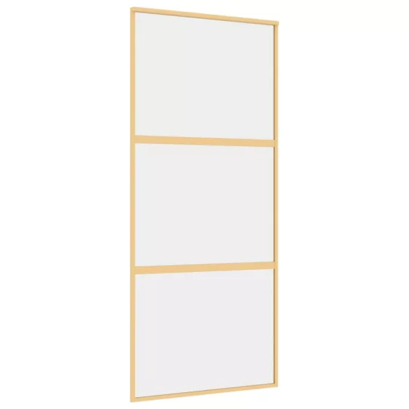 aranyszínű átlátszó ESG üveg és alumínium tolóajtó 90 x 205 cm