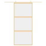 aranyszínű átlátszó ESG üveg és alumínium tolóajtó 90 x 205 cm