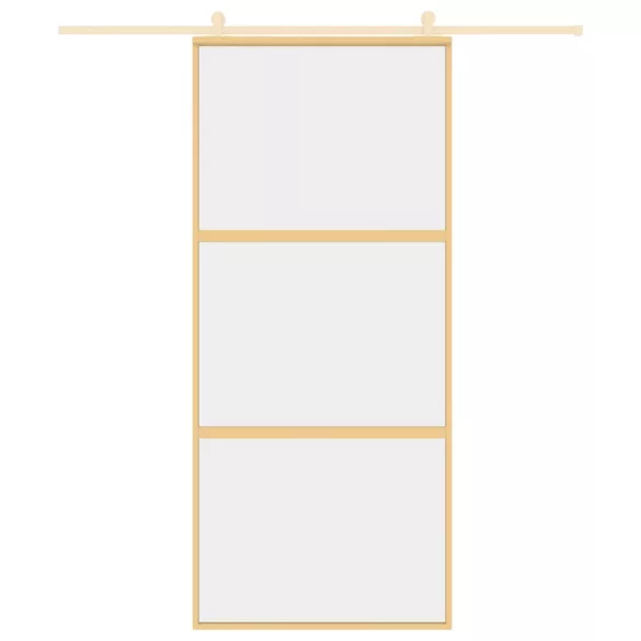 aranyszínű átlátszó ESG üveg és alumínium tolóajtó 90 x 205 cm