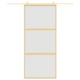 aranyszínű ESG tejüveg és alumínium tolóajtó 90 x 205 cm