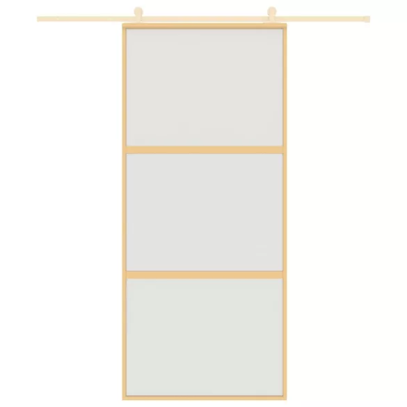 aranyszínű ESG tejüveg és alumínium tolóajtó 90 x 205 cm