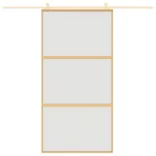 aranyszínű ESG tejüveg és alumínium tolóajtó 102,5 x 205 cm
