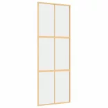 aranyszínű átlátszó ESG üveg és alumínium tolóajtó 76 x 205 cm