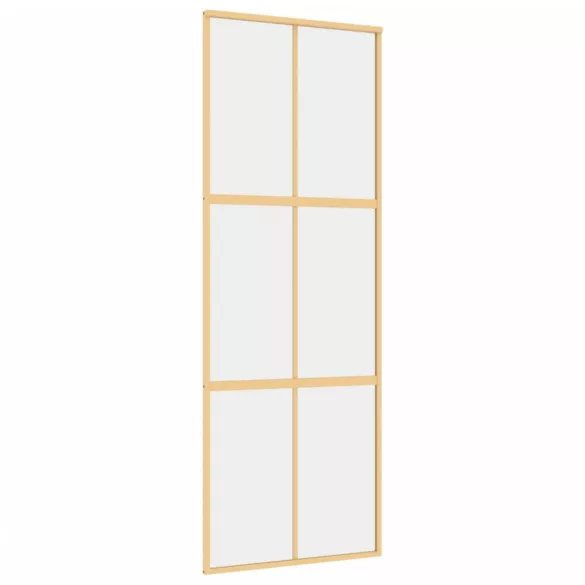 aranyszínű átlátszó ESG üveg és alumínium tolóajtó 76 x 205 cm